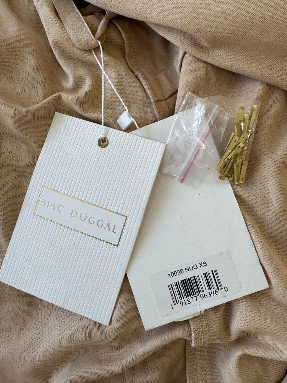 MAC DUGGAL Cape Sleeve Embellished Sequin Wrap Dress NWT - Picture 8 of 12